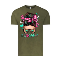 Vintage Olive dog mom messy bun Vintage Tee - Zillion Design Studio