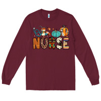 Burgundy nurse fall Long Sleeve Tee - JahusDesignShop