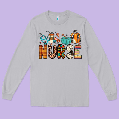 Nurse Fall Long Sleeve Tee Designed By Jahusdesignshop