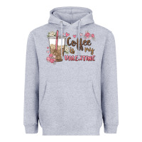 Heather Grey coffee is my valentine Heavyweight Hoodie - MaliasSmallBusiness