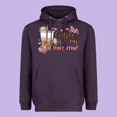 Coffee Is My Valentine Heavyweight Hoodie Designed By Maliassmallbusiness