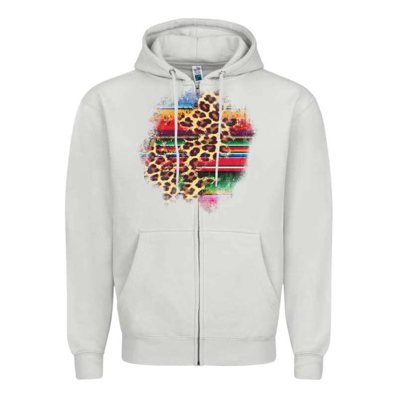 Serape Leopard Patch Zipper Hoodie by AdoDesignShop | Teevron