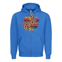 True Royal serape leopard patch Zipper Hoodie - AdoDesignShop