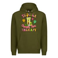 Army Green tequila cheaper than therapy Premium Hoodie - LillyAllenDesigns