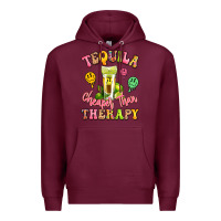 Burgundy tequila cheaper than therapy Premium Hoodie - LillyAllenDesigns