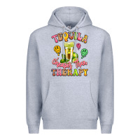 Heather Grey tequila cheaper than therapy Premium Hoodie - LillyAllenDesigns
