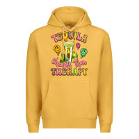 Mustard tequila cheaper than therapy Premium Hoodie - LillyAllenDesigns
