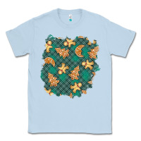 Dusty Blue christmas gingerbread cookies patch Classic Tee - BundleAndBundleShop