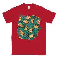 Red christmas gingerbread cookies patch Classic Tee - BundleAndBundleShop