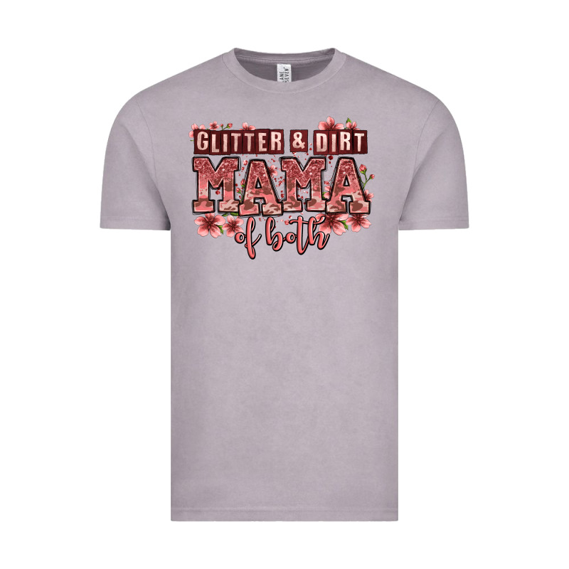 Glitter And Dirt Mama Of Both Girls Vintage Tee by Zillion Design Studio | Teevron