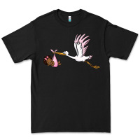 Black stork with black baby girl Premium Tee - BarkalooDesign