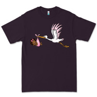 Plum stork with black baby girl Premium Tee - BarkalooDesign