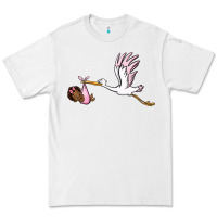 White stork with black baby girl Premium Tee - BarkalooDesign