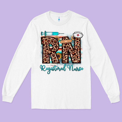 Rn Registered Nurse Long Sleeve Tee Designed By Jahusdesignshop