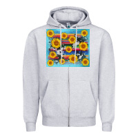 Heather Grey serape cowhide sunflower Zipper Hoodie - AdoDesignShop