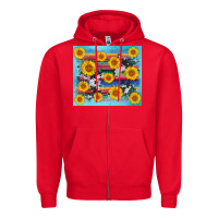 Red serape cowhide sunflower Zipper Hoodie - AdoDesignShop