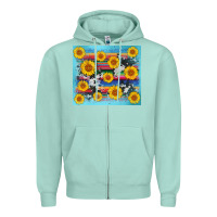 Serape Cowhide Sunflower Zipper Hoodie | Teevron