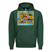 Sports Green serape cowhide sunflower Zipper Hoodie - AdoDesignShop
