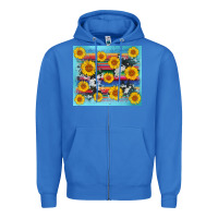 True Royal serape cowhide sunflower Zipper Hoodie - AdoDesignShop