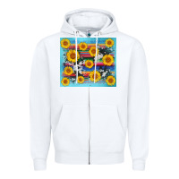 White serape cowhide sunflower Zipper Hoodie - AdoDesignShop
