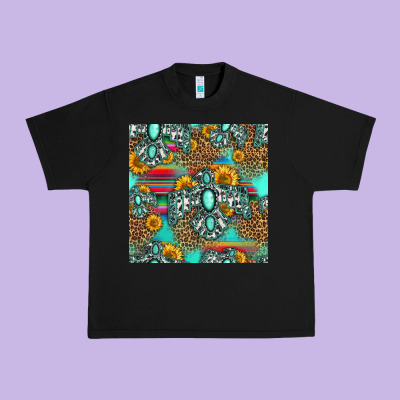 Western Turquoise Thunderbird Seamless Pattern Urban Heavy Tee Designed By Hra Design Shop