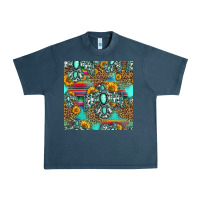 Midnight Navy western turquoise thunderbird seamless pattern Urban Heavy Tee - HRA Design Shop