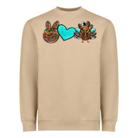 Mushroom peace love thanksgiving turkey Heavyweight Sweatshirt - RanaPortraitStore