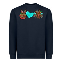 Navy peace love thanksgiving turkey Heavyweight Sweatshirt - RanaPortraitStore