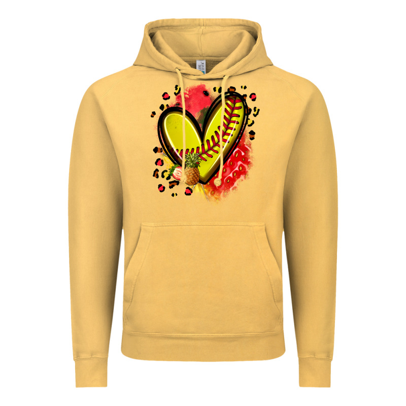 Fruits And Softball Heart Vintage Hoodie by Zillion Design Studio | Teevron