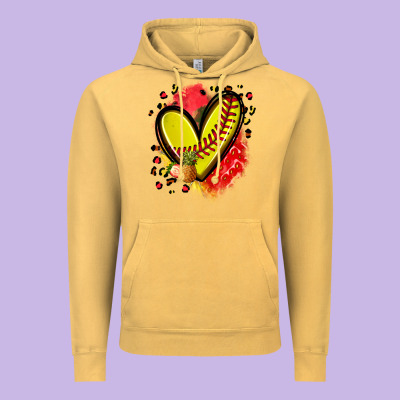 Fruits And Softball Heart Vintage Hoodie Designed By Zillion Design Studio