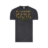 Vintage Black glitter and dirt mama of both Vintage Tee - Zillion Design Studio