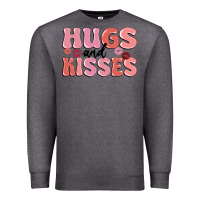 Charcoal Heather hugs and kisses Premium Sweatshirt - MaliasSmallBusiness