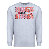 Heather Grey hugs and kisses Premium Sweatshirt - MaliasSmallBusiness