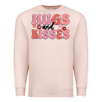 Pale Pink hugs and kisses Premium Sweatshirt - MaliasSmallBusiness