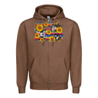 Chestnut serape cowhide sunflower background Zipper Hoodie - AdoDesignShop