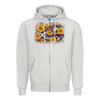Dove Grey serape cowhide sunflower background Zipper Hoodie - AdoDesignShop