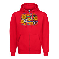 Red serape cowhide sunflower background Zipper Hoodie - AdoDesignShop