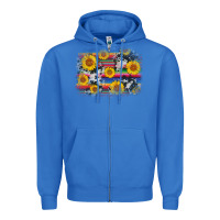 True Royal serape cowhide sunflower background Zipper Hoodie - AdoDesignShop