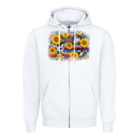White serape cowhide sunflower background Zipper Hoodie - AdoDesignShop