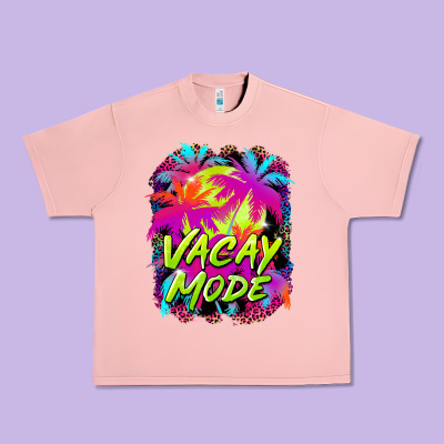 Vacay Mode Urban Heavy Tee Designed By Barkaloodesign