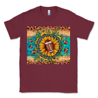 Burgundy football leopard turquoise sunflower Classic Tee - JahusDesignShop