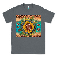 Charcoal Heather football leopard turquoise sunflower Classic Tee - JahusDesignShop