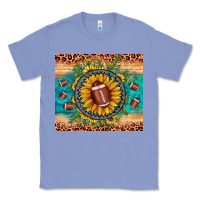 Colony Blue football leopard turquoise sunflower Classic Tee - JahusDesignShop