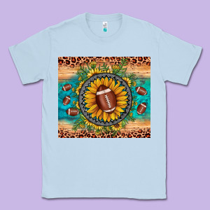 Football Leopard Turquoise Sunflower Classic Tee Designed By Jahusdesignshop