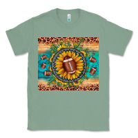 Sage football leopard turquoise sunflower Classic Tee - JahusDesignShop