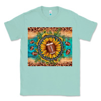 Seafoam football leopard turquoise sunflower Classic Tee - JahusDesignShop