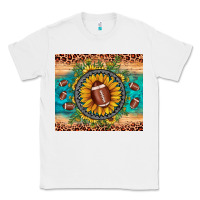 White football leopard turquoise sunflower Classic Tee - JahusDesignShop