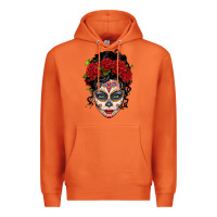 Carrot mexican sugar skull messy bun woman Premium Hoodie - LillyAllenDesigns