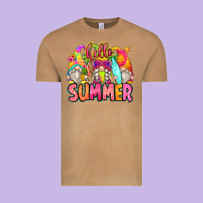 Hello Summer Gnomes Vintage Tee Designed By Zillion Design Studio