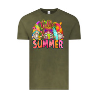 Vintage Olive hello summer gnomes Vintage Tee - Zillion Design Studio